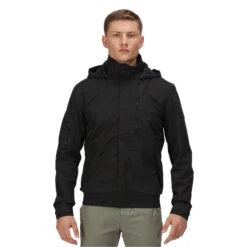 Regatta Mens Feelding Linear Waterproof Bomber Jacket (Black) -Outdoor Sports kfde996e8c90f551670e8825aea05a288