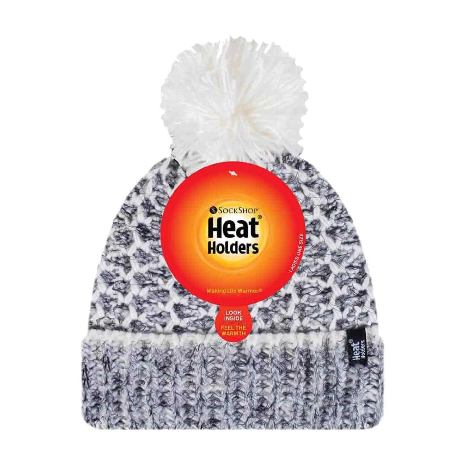 Ladies Fleece Lined Cuffed Thermal Winter Bobble Hat With Pom Pom 4 Ladies Fleece Lined Cuffed Thermal Winter Bobble Hat With Pom Pom - Image 2